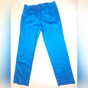 Sharagano Vibrant Blue Pants Size 6 Slacks 31x26 Short Straight Leg Women's